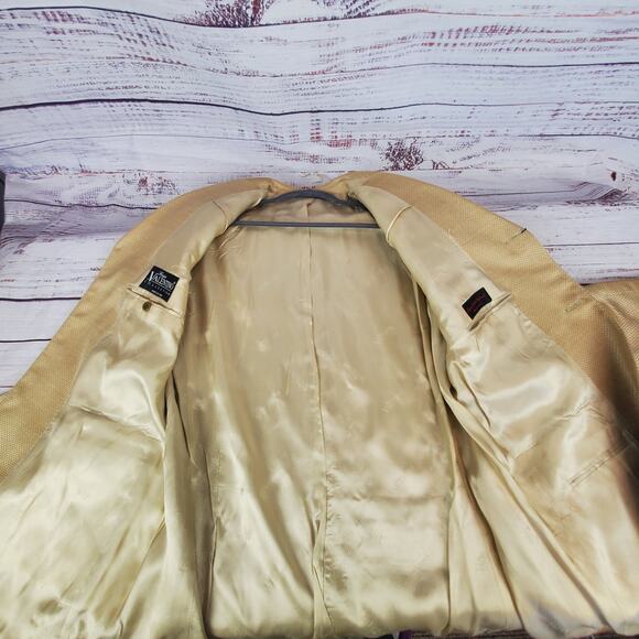 Sergio Valentino Men's Sport Coat Blazer Suit Jacket Tan Silk Wool Blend NWT 44 - Picture 4 of 15